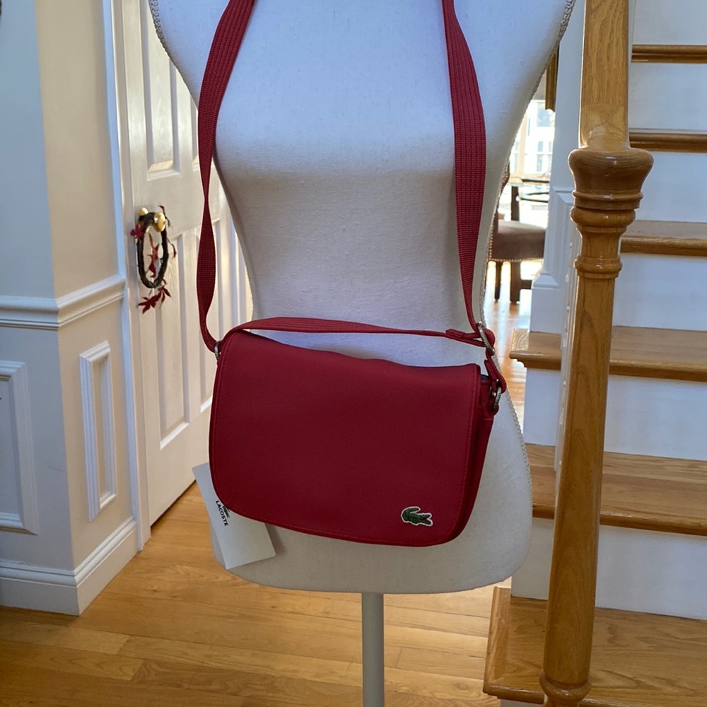 Lacoste women’s classic nylon crossbody Red NWT